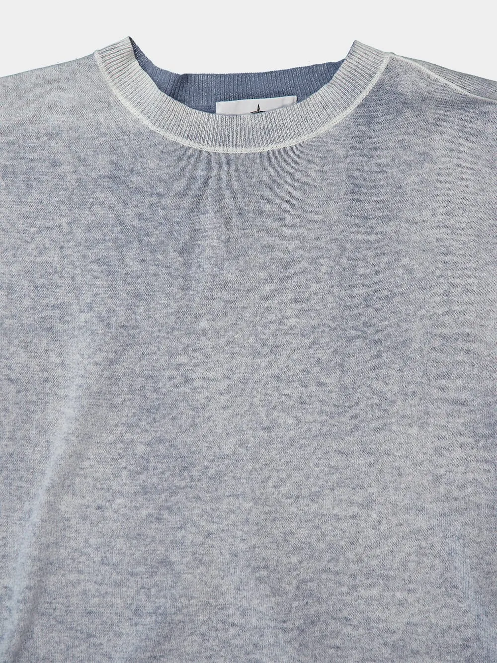 Light Grey Hand Light Organic Cotton Crewneck Jumper sold by Fashion Clinic product image thumbnail 3