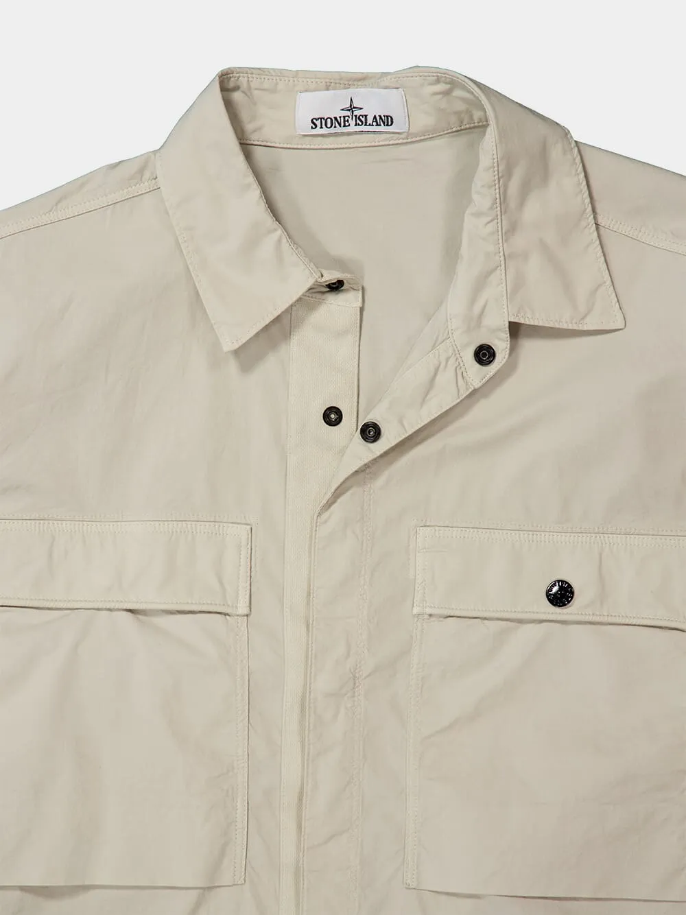 Sand Stretch Cotton Tela Overshirt sold by Fashion Clinic product image thumbnail 3