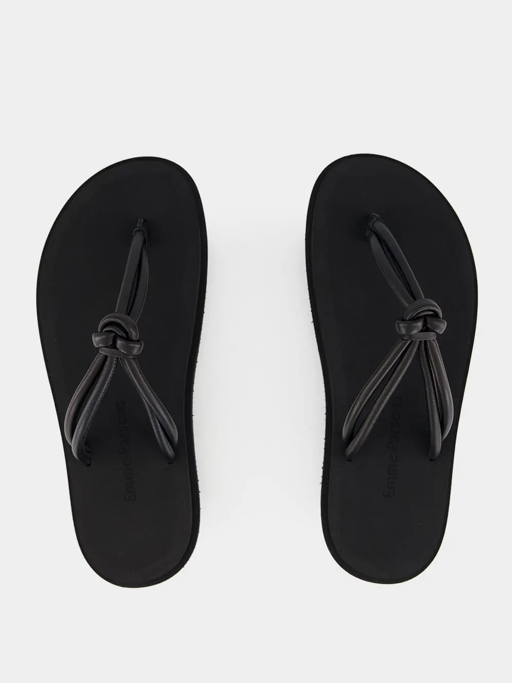 Knot Pool Slides in Black Nappa sold by Fashion Clinic product image thumbnail 5