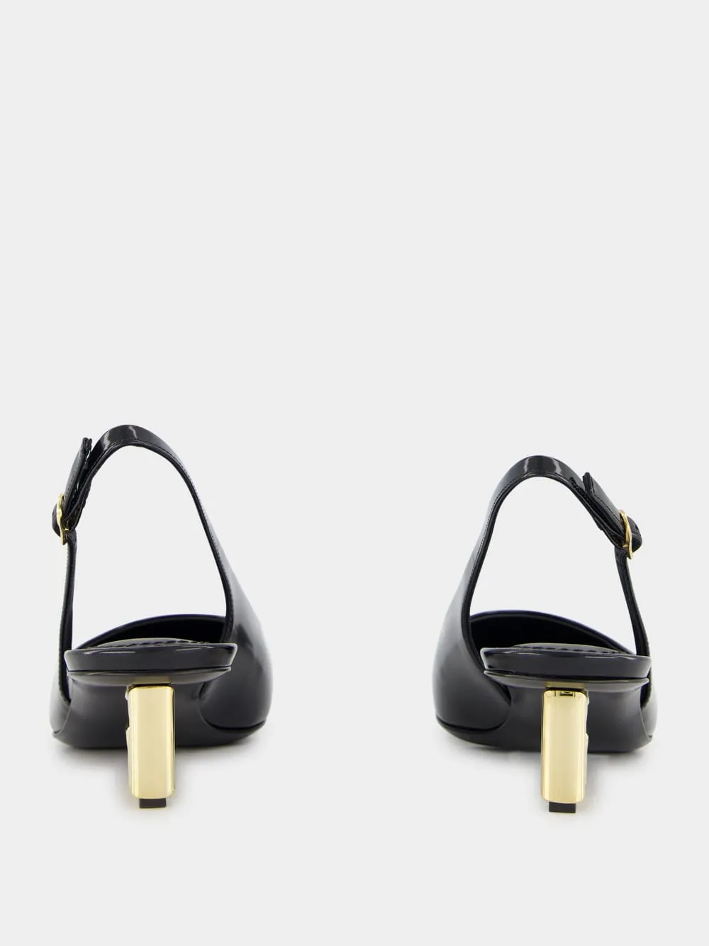 Black Patent Leather Slingbacks with DG Heel sold by Fashion Clinic product image thumbnail 5