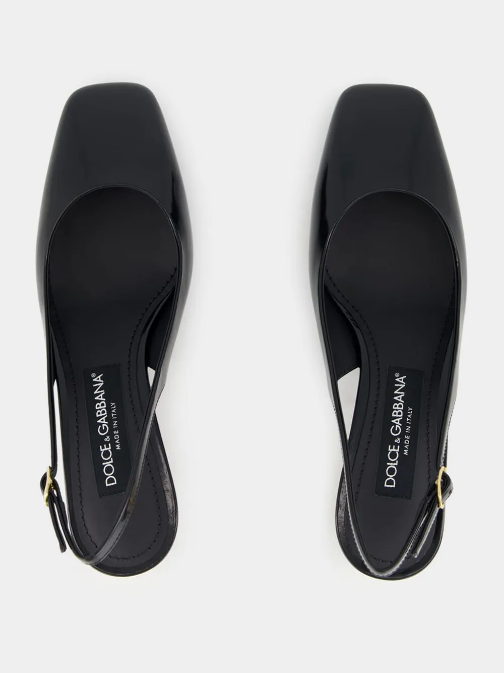 Black Patent Leather Slingbacks with DG Heel sold by Fashion Clinic product image thumbnail 4