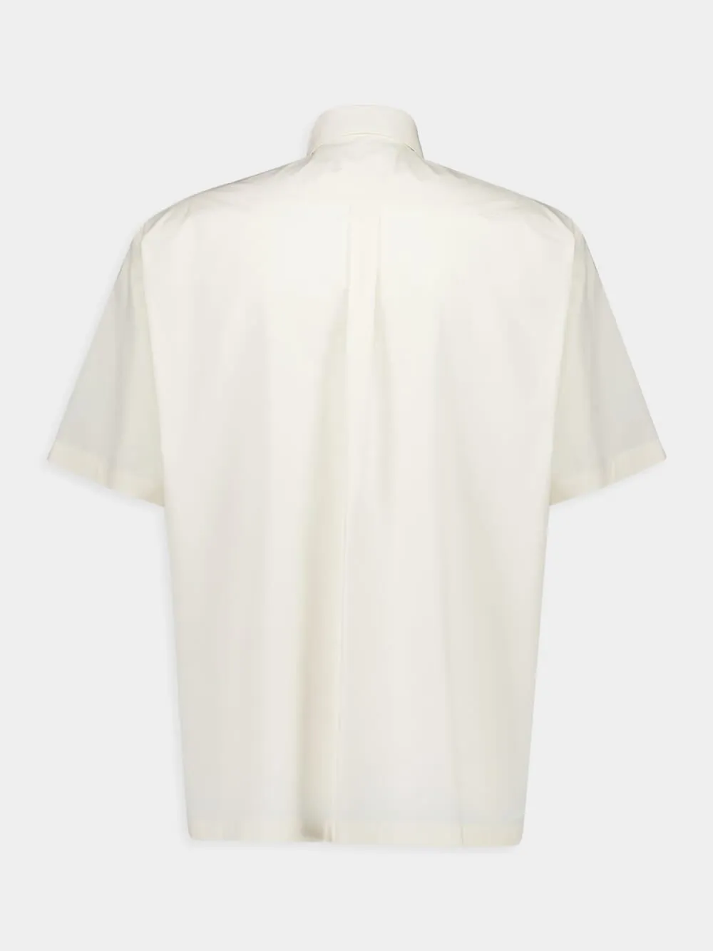 Beige Poplin Hawaiian Shirt with Metal Logo Tag sold by Fashion Clinic product image thumbnail 3