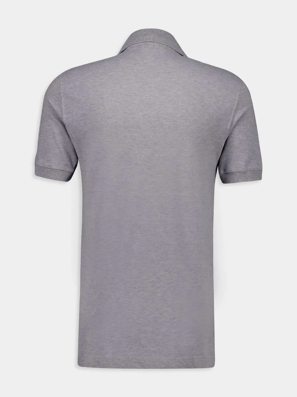 Grey Cotton Piqué Polo-Shirt with Branded Tag sold by Fashion Clinic product image thumbnail 2