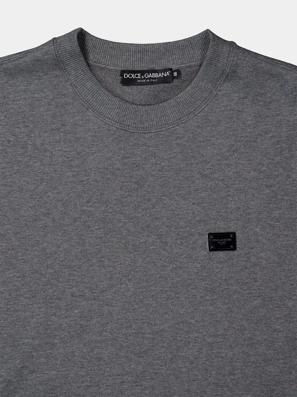 Grey Cotton Sweatshirt with Branded Tag sold by Fashion Clinic product image thumbnail 3