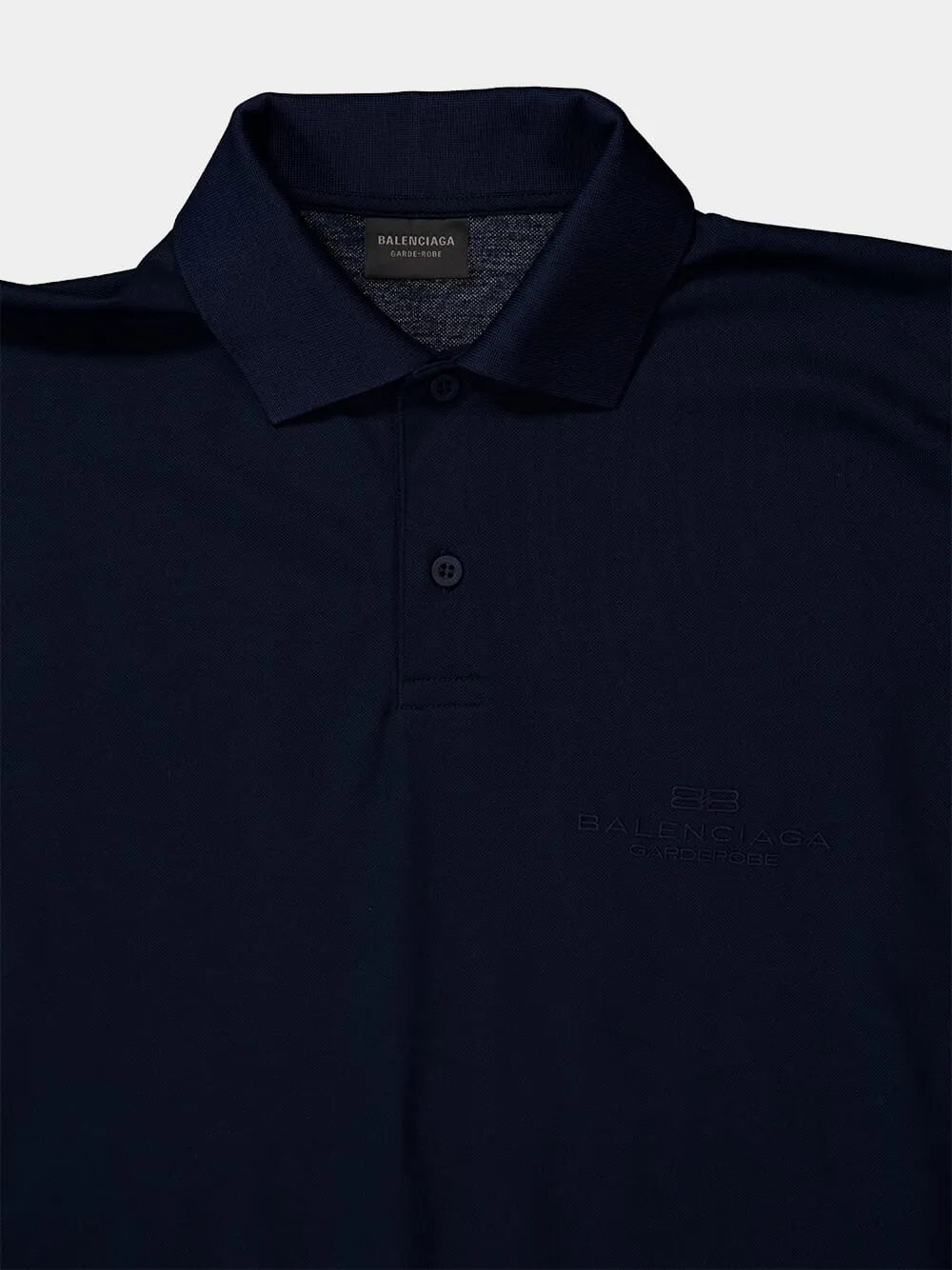 Navy Blue Intertwined Cotton Piqué Polo sold by Fashion Clinic product image thumbnail 3