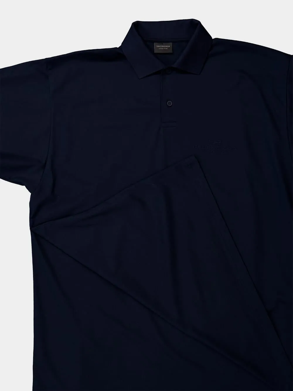 Navy Blue Intertwined Cotton Piqué Polo sold by Fashion Clinic product image thumbnail 4