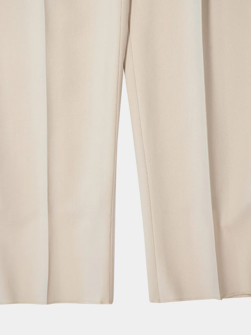 Beige High-Waisted Wool Trousers sold by Fashion Clinic product image thumbnail 4