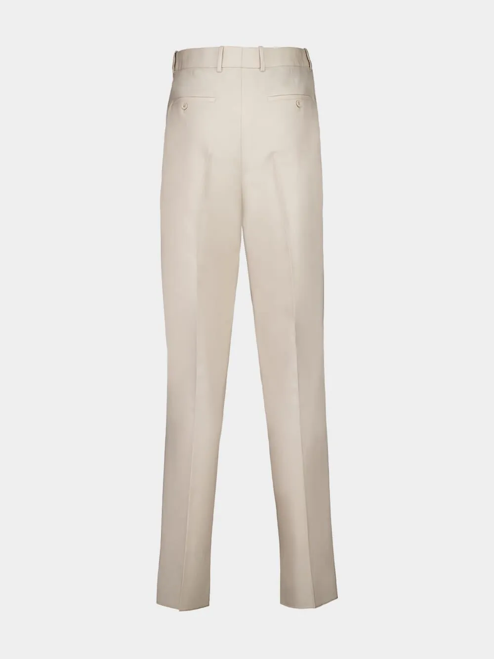 Beige High-Waisted Wool Trousers sold by Fashion Clinic product image thumbnail 2