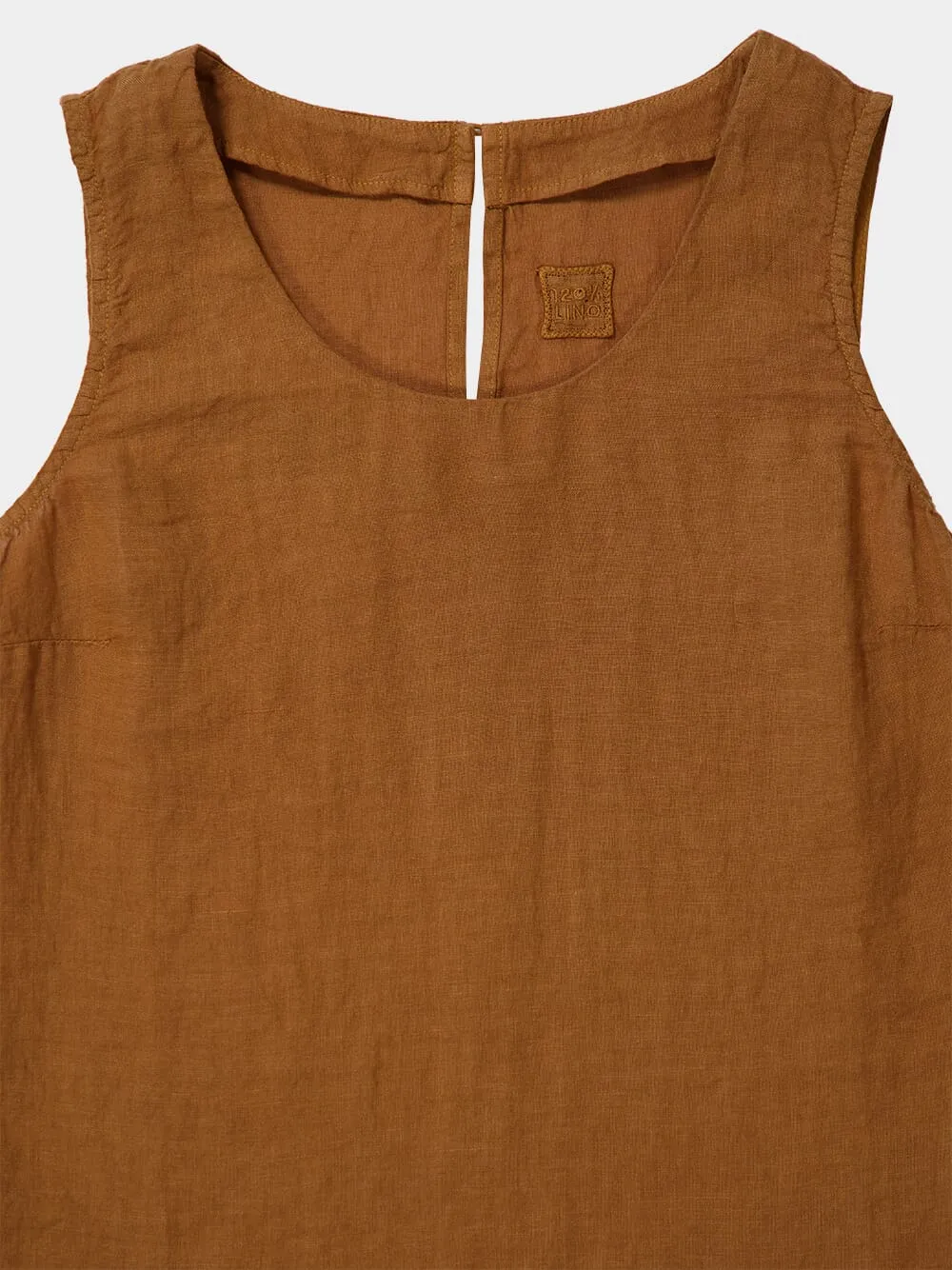Curry Sleeveless Linen Top sold by Fashion Clinic product image thumbnail 3