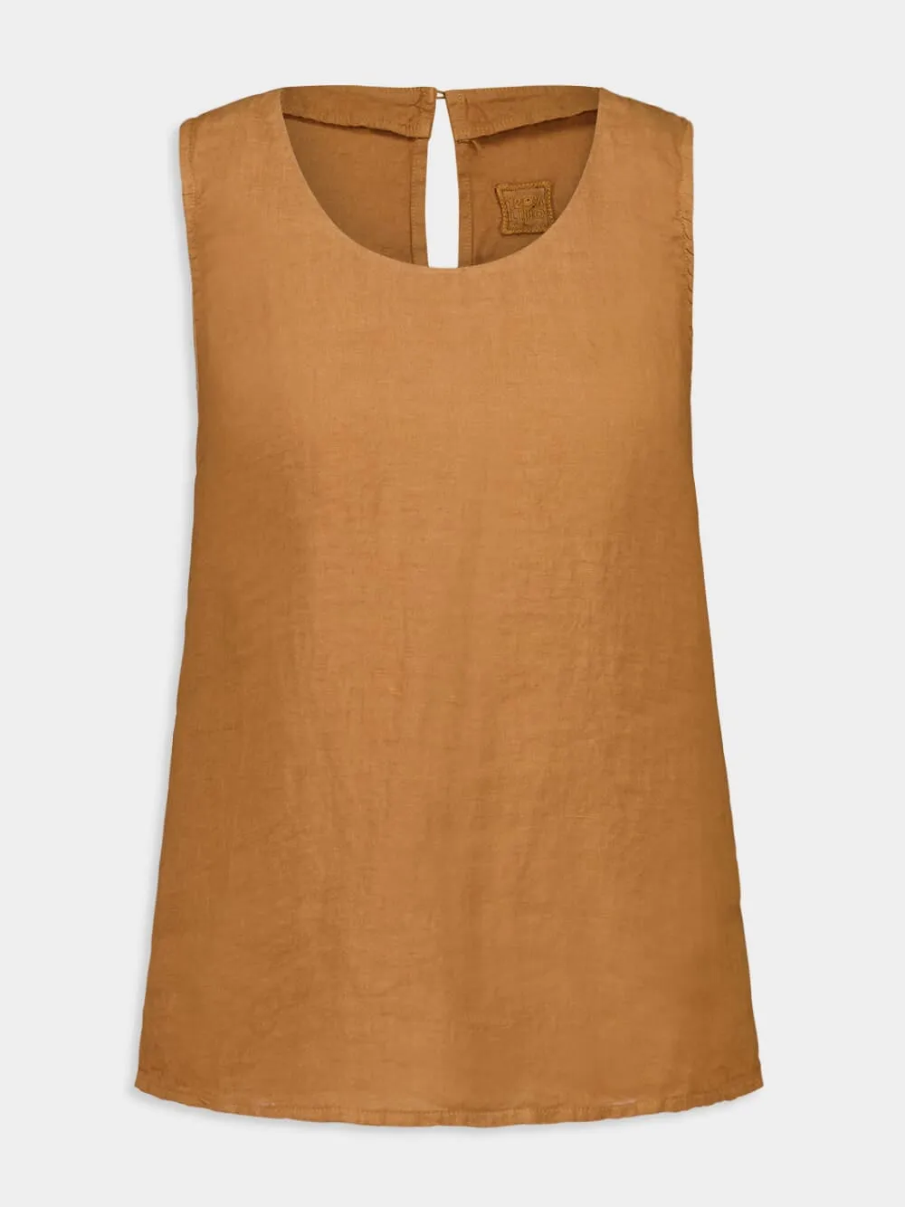 Curry Sleeveless Linen Top sold by Fashion Clinic