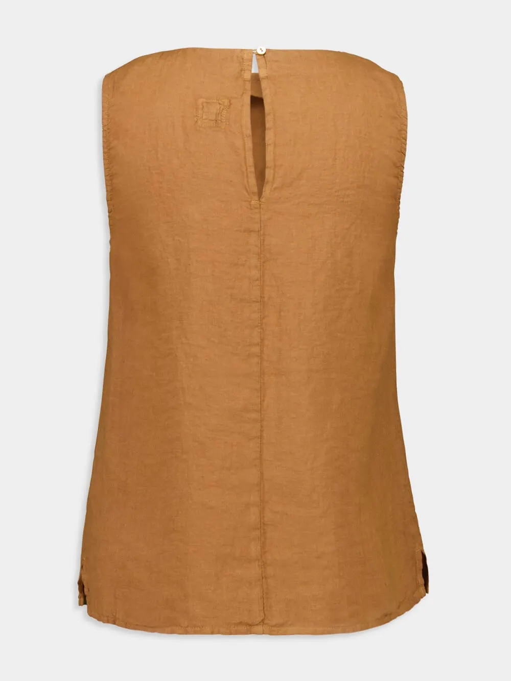 Curry Sleeveless Linen Top sold by Fashion Clinic product image thumbnail 2