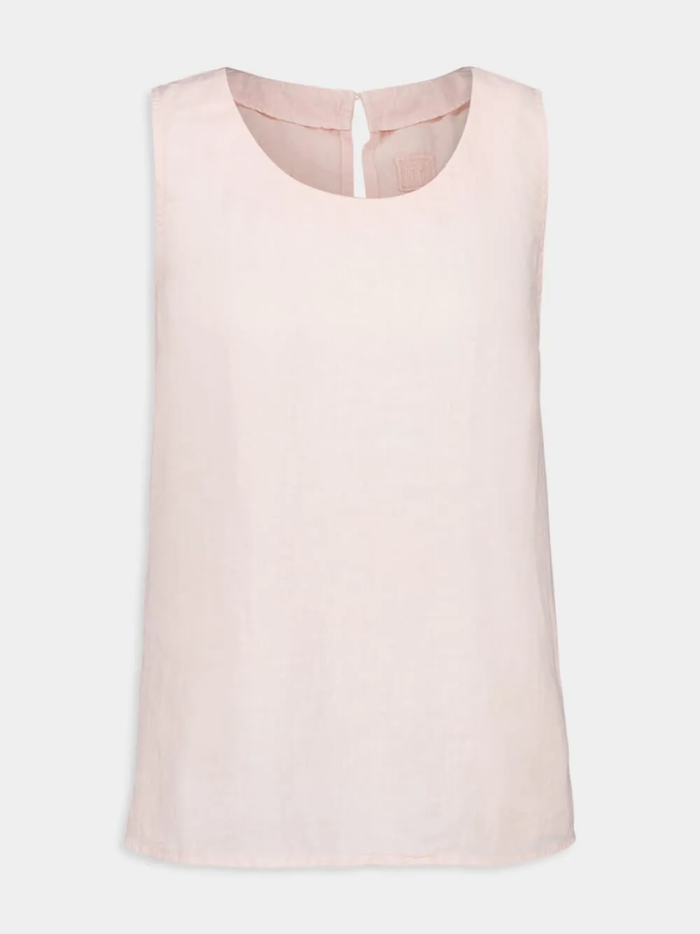 Cipria Pink Sleeveless Linen Top sold by Fashion Clinic