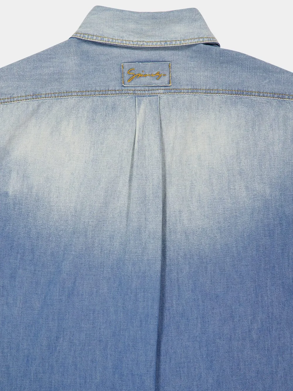 Blue Patchwork Denim Shirt sold by Fashion Clinic product image thumbnail 5