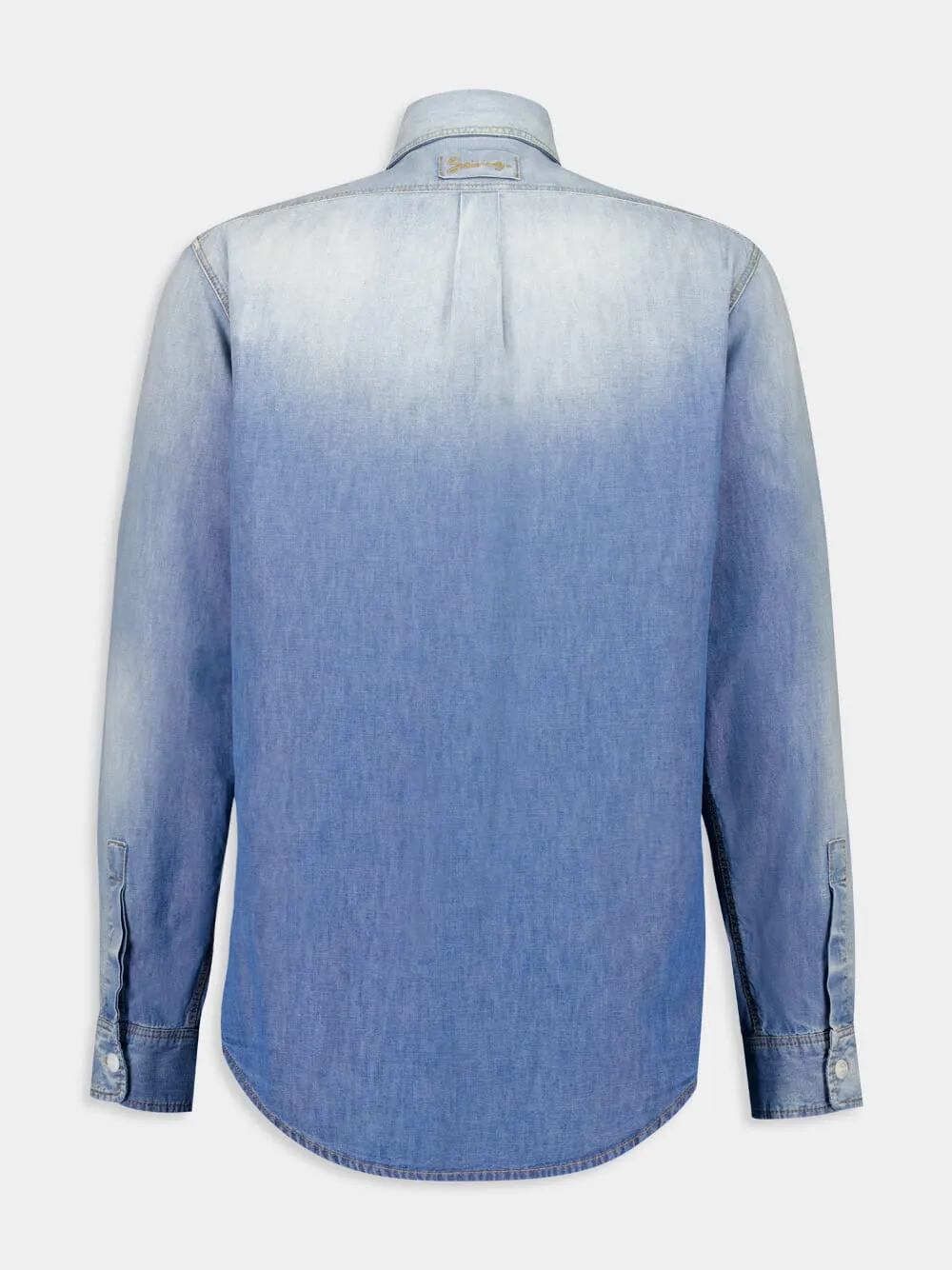 Blue Patchwork Denim Shirt sold by Fashion Clinic product image thumbnail 2