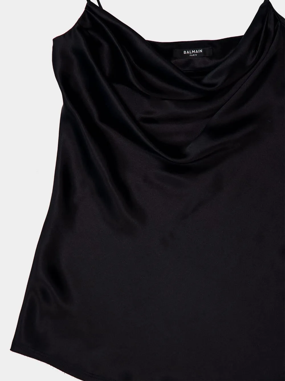 Black Draped Satin Top sold by Fashion Clinic product image thumbnail 5