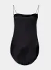 Black Draped Satin Top sold by Fashion Clinic