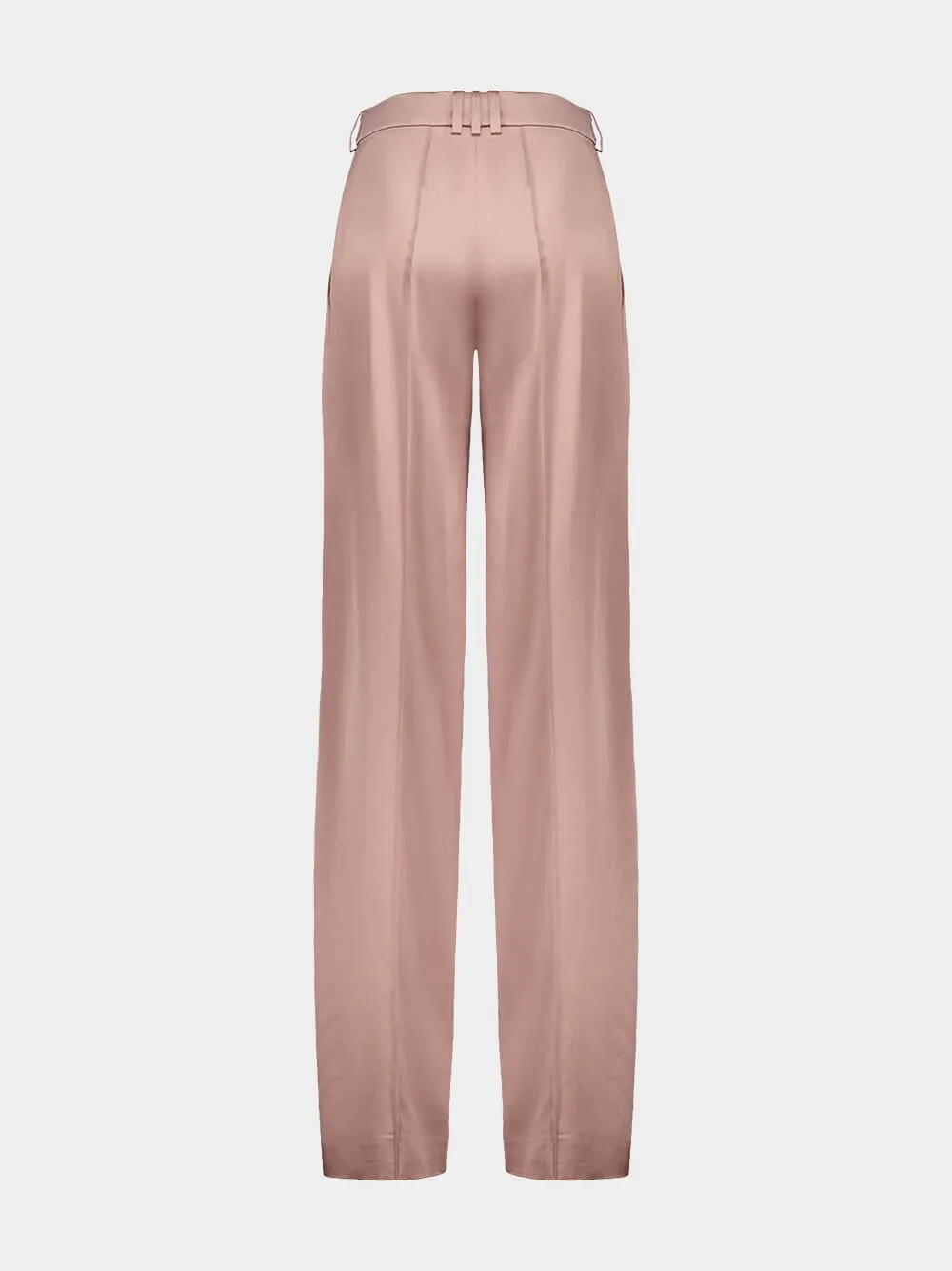Old Pink Straight-Leg Tailored Satin Trousers sold by Fashion Clinic product image thumbnail 2