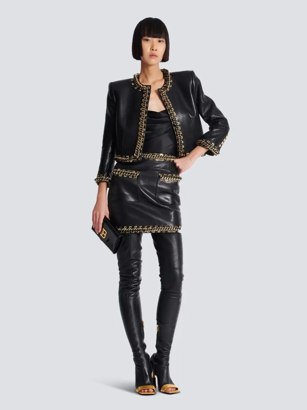 Black B-Buzz Wallet in Striped Patent Leather sold by Fashion Clinic product image thumbnail 2