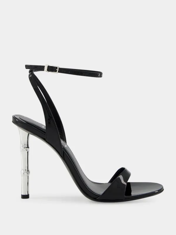Black Patent Leather Sandals with Bamboo Heel sold by Fashion Clinic