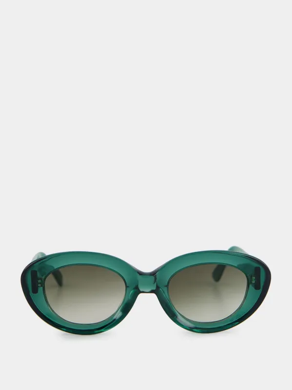 Gigi Green Cat-Eye Acetate Sunglasses sold by Fashion Clinic