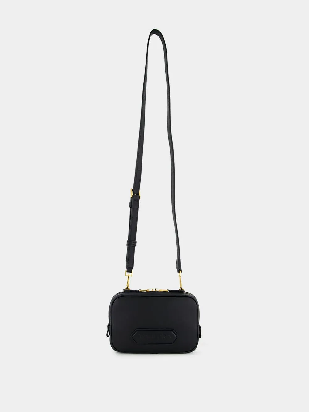 Black Small Crossbody Pouch in Smooth Leather sold by Fashion Clinic product image thumbnail 2