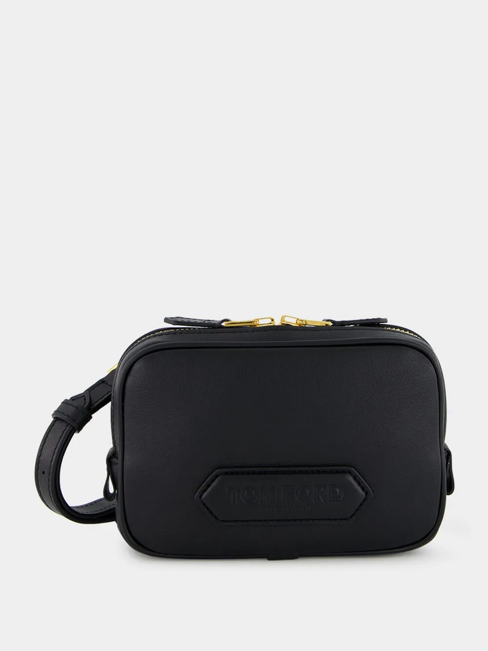 Black Small Crossbody Pouch in Smooth Leather sold by Fashion Clinic