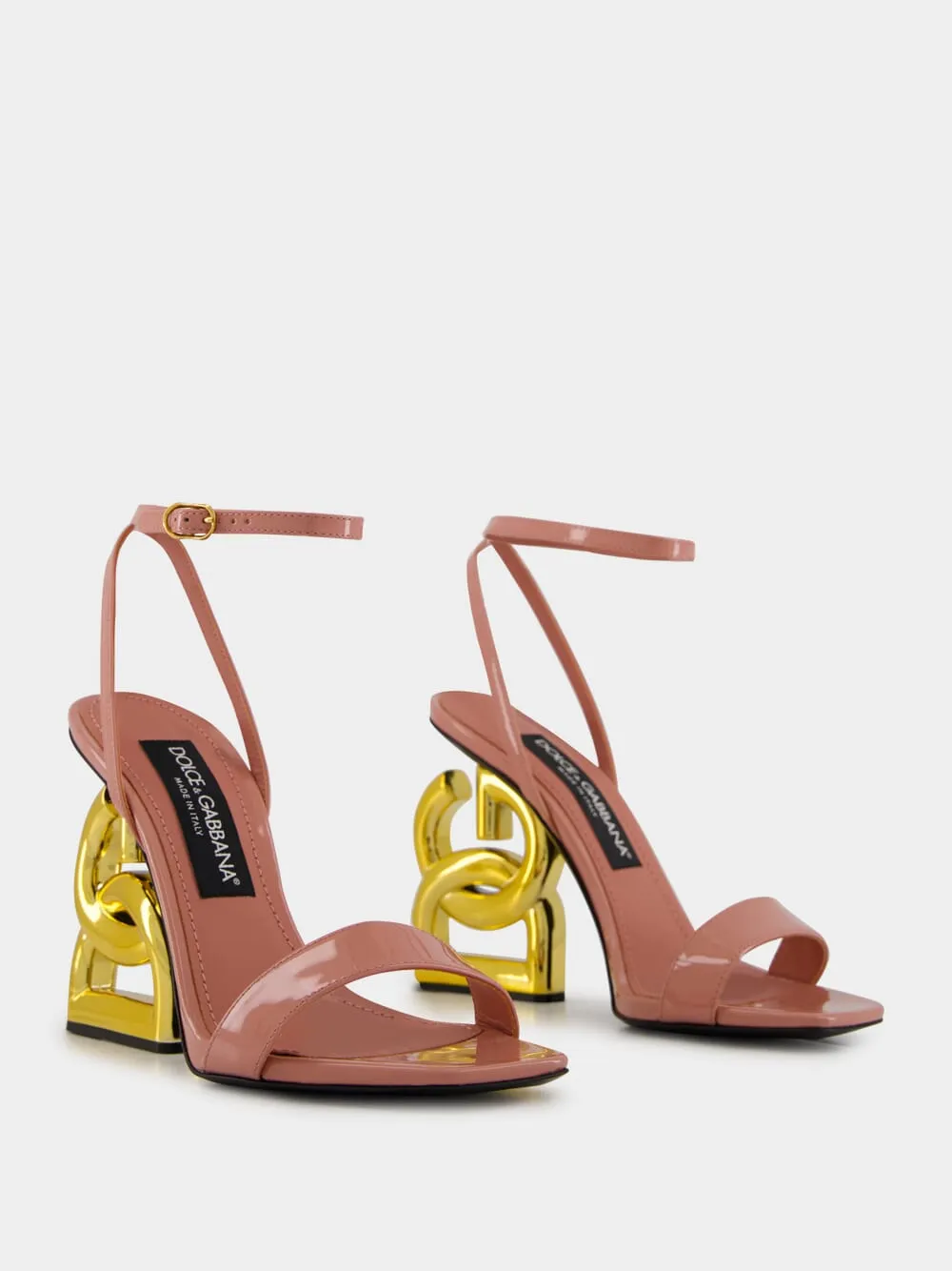 Pink Patent Leather Sandals with Sculptural Heel sold by Fashion Clinic product image thumbnail 3