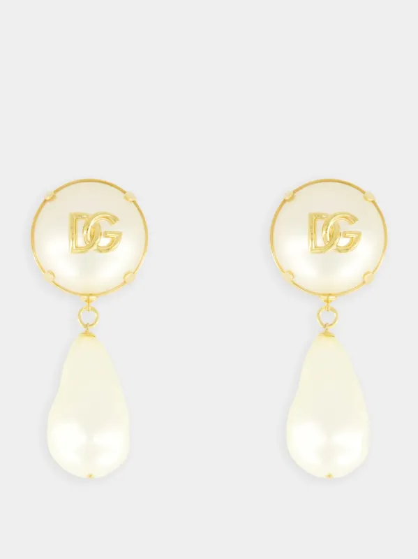 Teardrop Earrings with DG Logo sold by Fashion Clinic