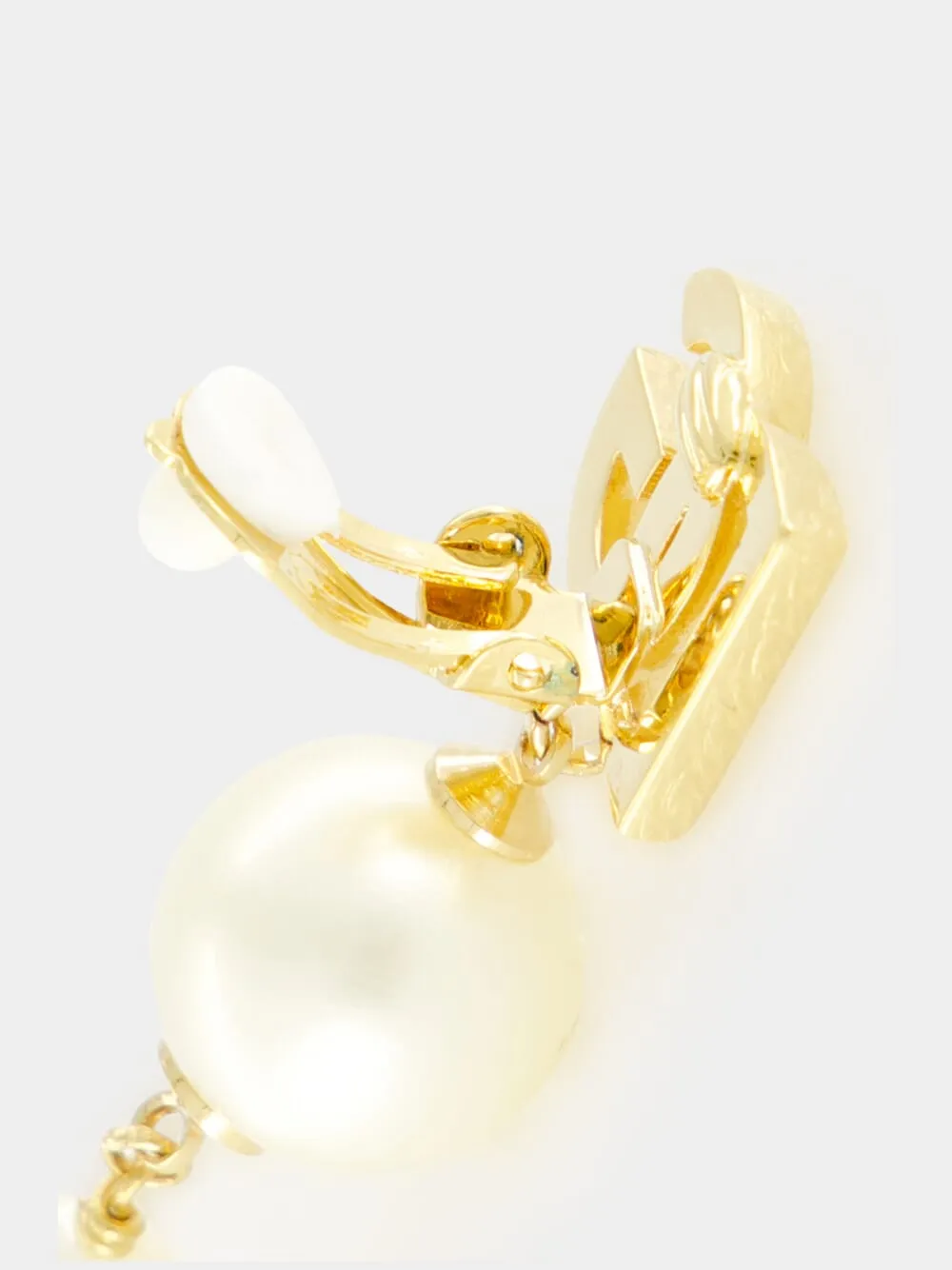 Gold Drop Earrings with DG Logo and Teardrop Accents sold by Fashion Clinic product image thumbnail 5