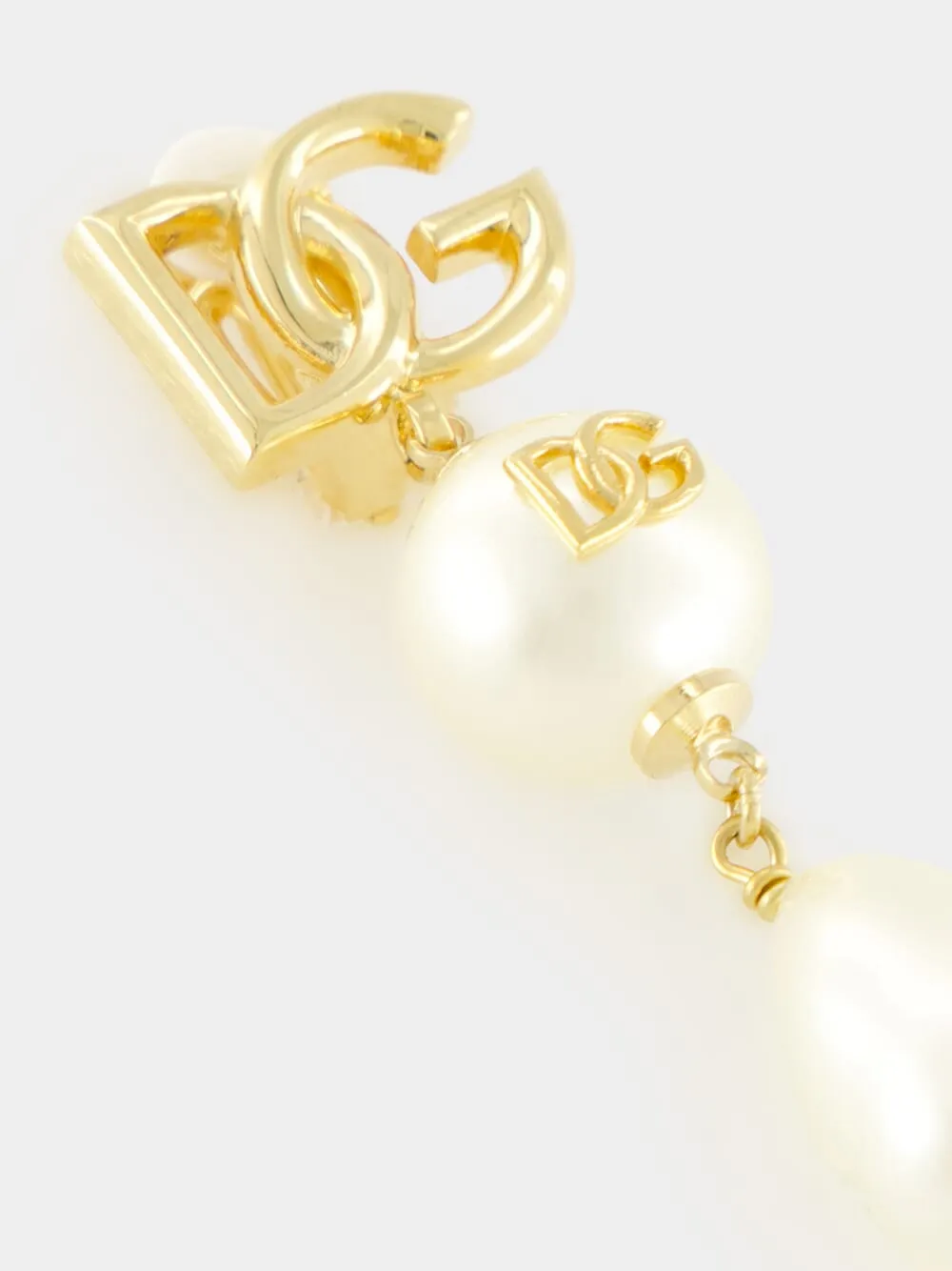 Gold Drop Earrings with DG Logo and Teardrop Accents sold by Fashion Clinic product image thumbnail 4
