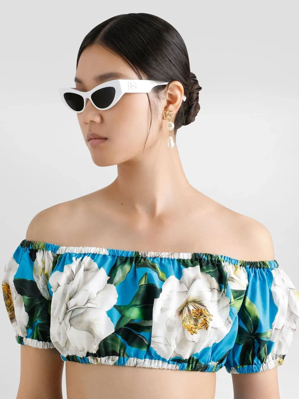 Gold Drop Earrings with DG Logo and Teardrop Accents sold by Fashion Clinic product image thumbnail 2