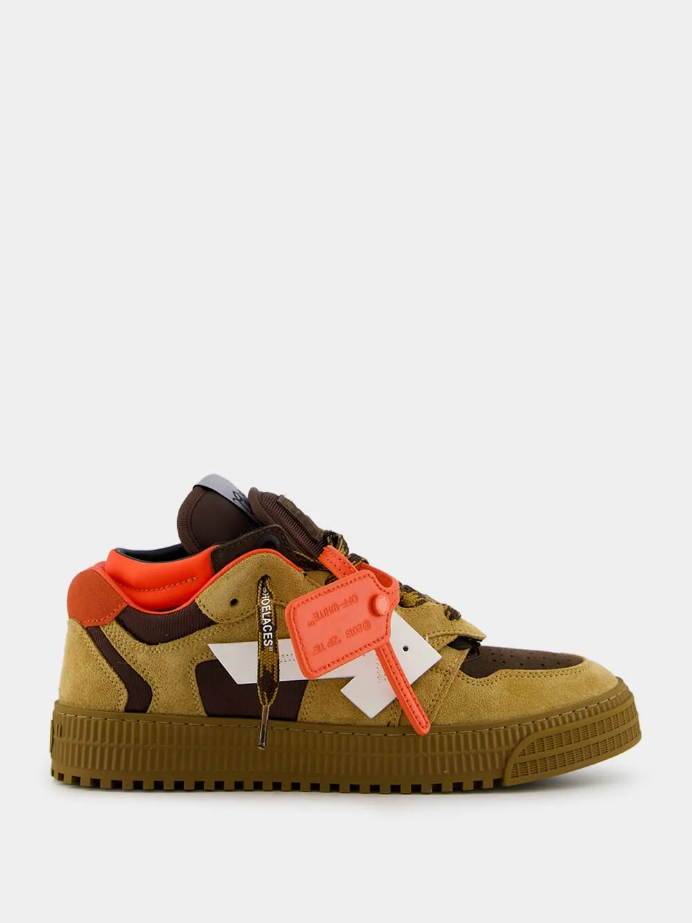 Chocolate and Orange Floating Arrow Sneakers sold by Fashion Clinic