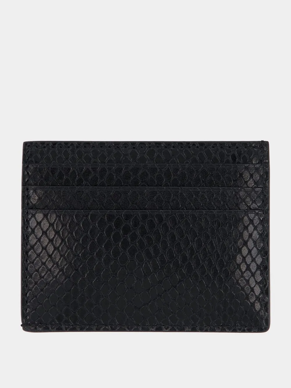 Black Python-Print Leather Card Holder sold by Fashion Clinic product image thumbnail 2