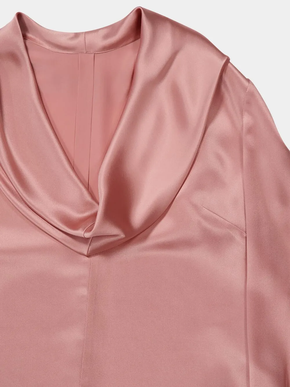 Pink Silk Satin Blouse with Shawl Neck sold by Fashion Clinic product image thumbnail 4