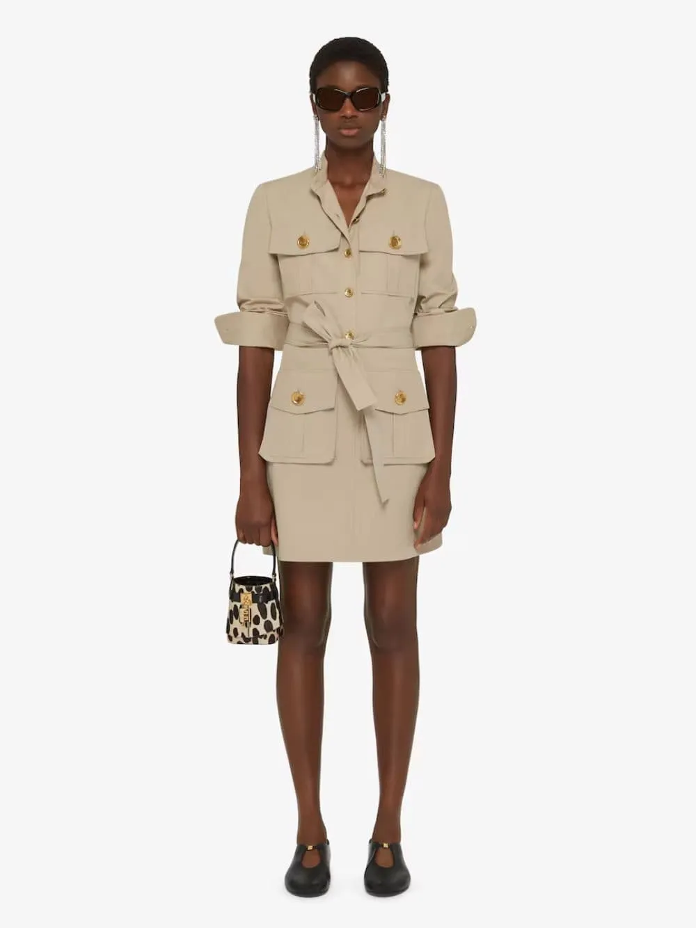 Taupe Safari Poplin Dress sold by Fashion Clinic