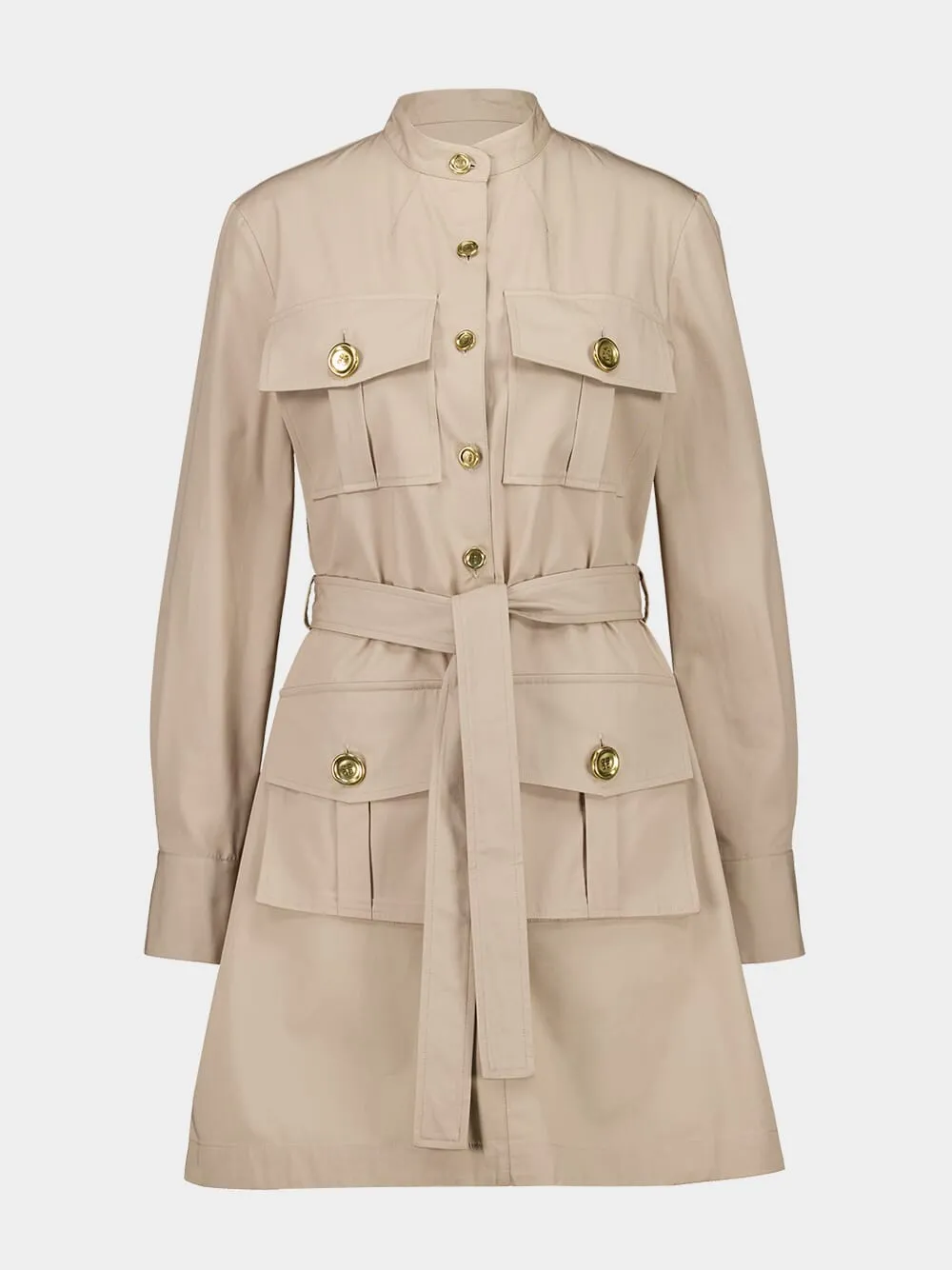 Taupe Safari Poplin Dress sold by Fashion Clinic product image thumbnail 2