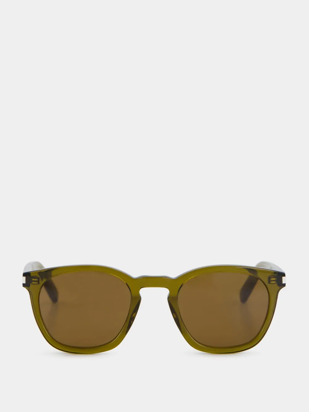 Transparent Khaki and Brown YSL Bold Sunglasses sold by Fashion Clinic