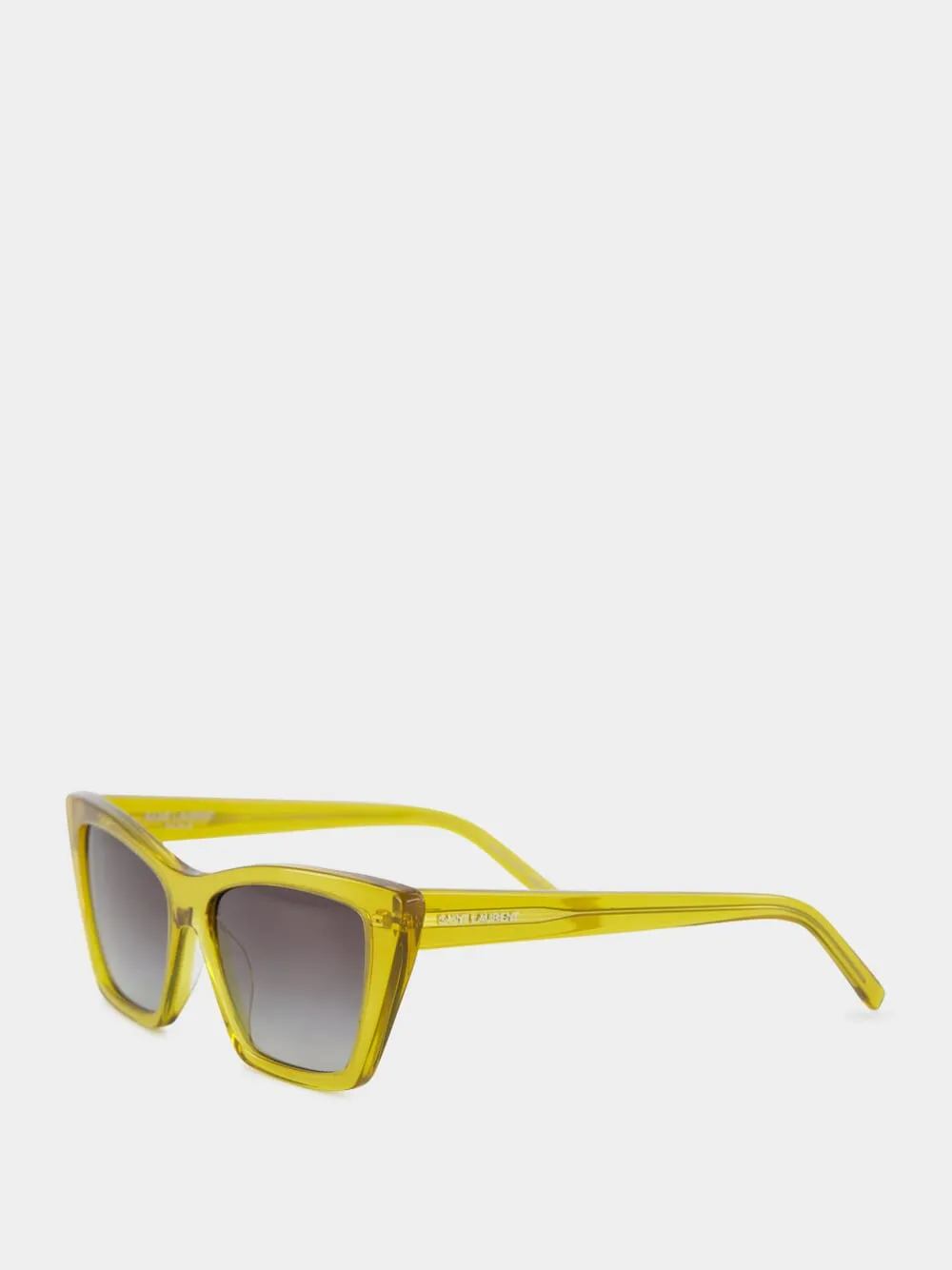 Transparent Acid Green Mica Cat-Eye Sunglasses sold by Fashion Clinic product image thumbnail 3