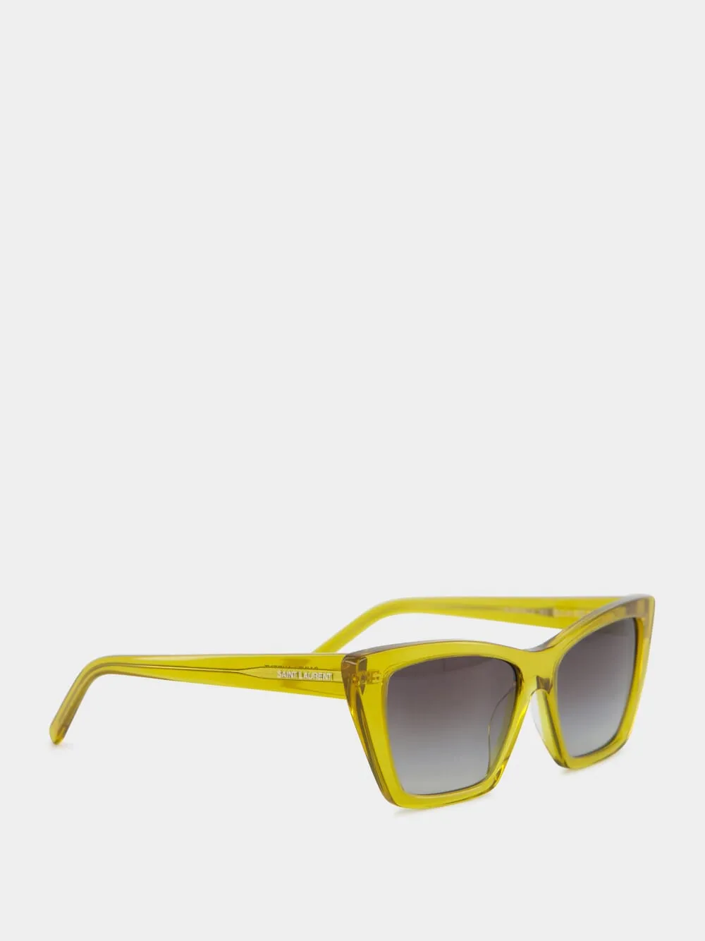 Transparent Acid Green Mica Cat-Eye Sunglasses sold by Fashion Clinic product image thumbnail 2