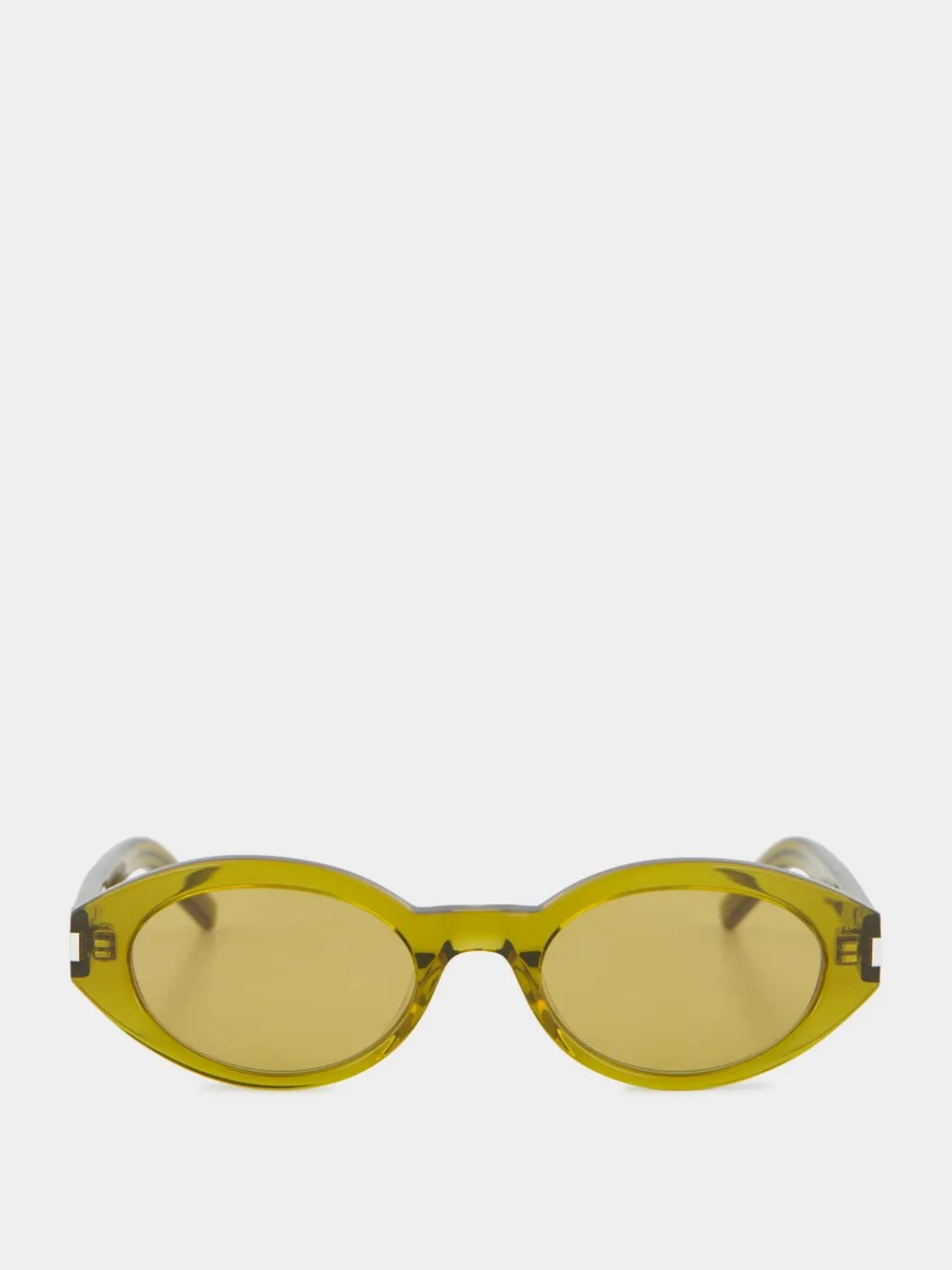 Green Brown Oval Sunglasses in Recycled Acetate sold by Fashion Clinic