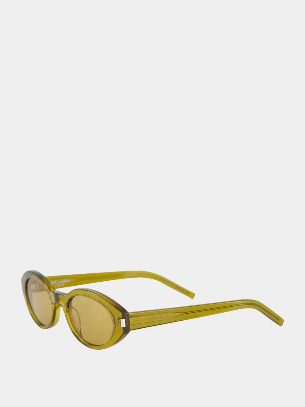 Green Brown Oval Sunglasses in Recycled Acetate sold by Fashion Clinic product image thumbnail 3
