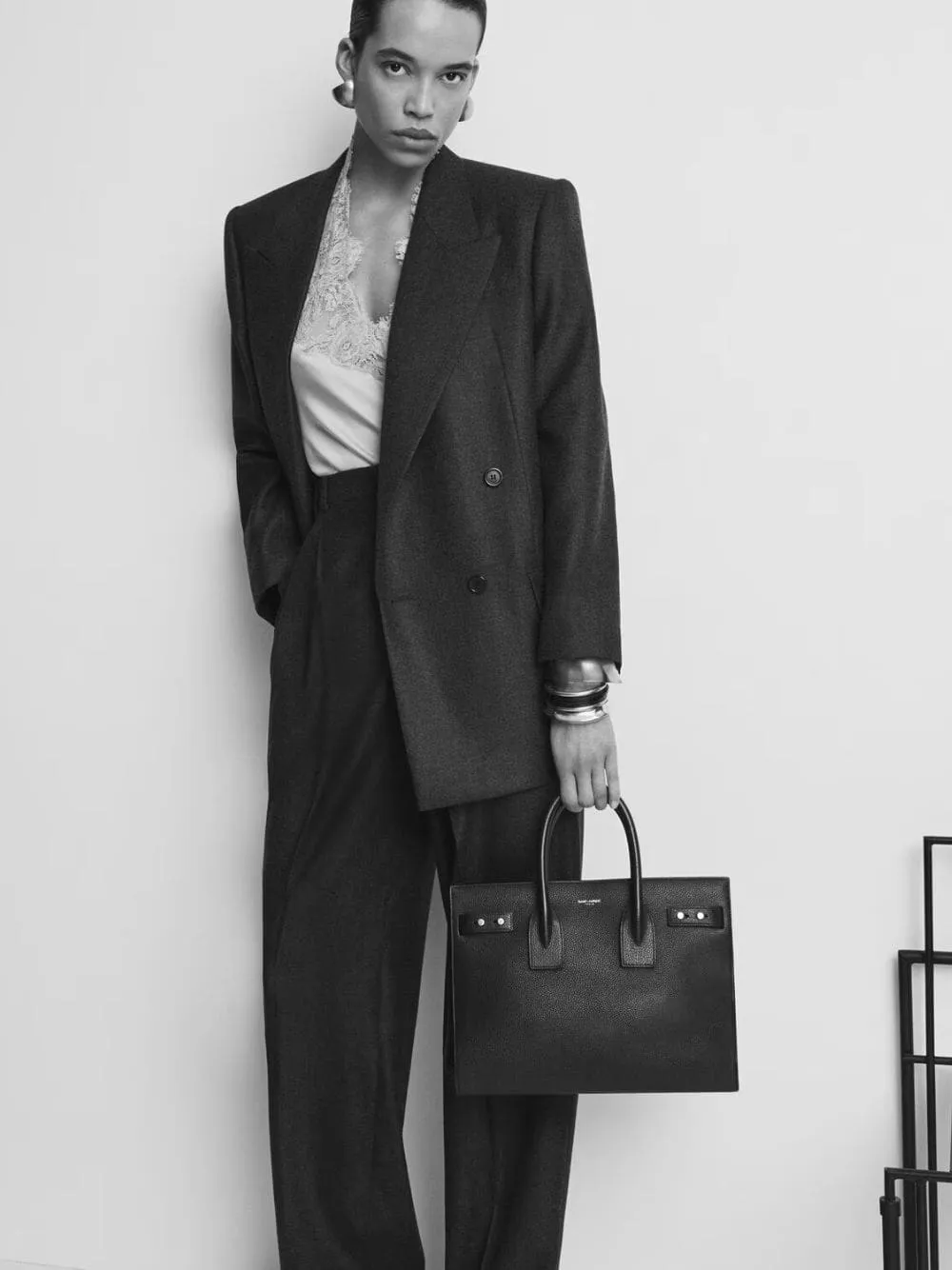 Black Small Sac de Jour in Supple Grained Leather sold by Fashion Clinic product image thumbnail 2