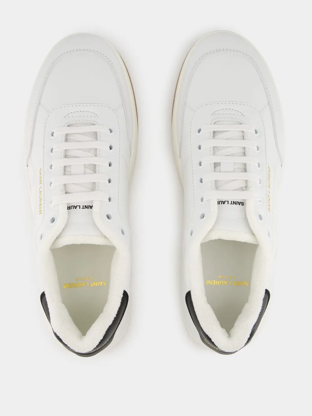 Blanc Optique and Black Sneakers in Smooth Leather sold by Fashion Clinic product image thumbnail 4