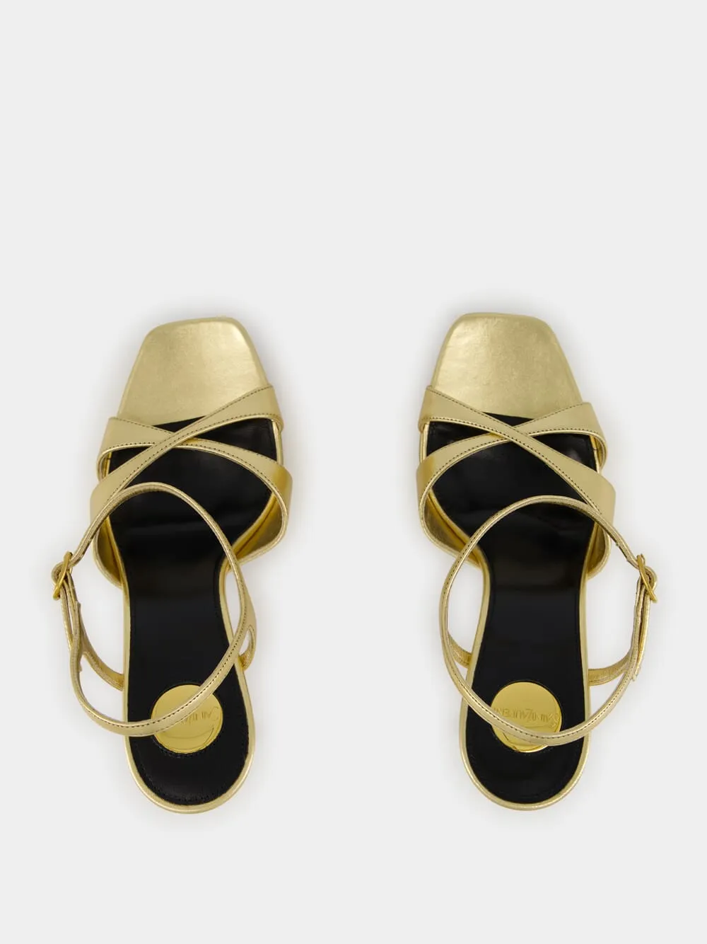 Gold Debbie Platform Sandals in Metallic Leather sold by Fashion Clinic product image thumbnail 4