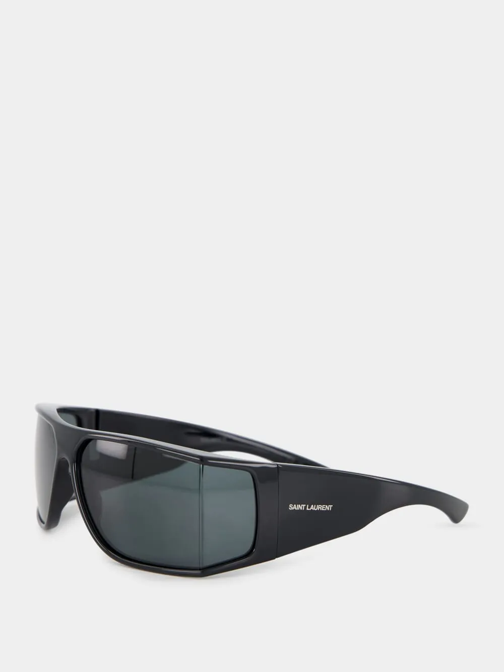 Black Shield Wrap-Around Sunglasses sold by Fashion Clinic product image thumbnail 3