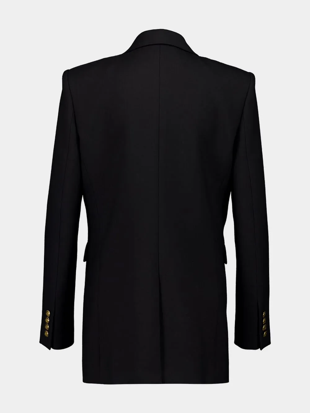 Black Wool Gabardine Double-Breasted Jacket sold by Fashion Clinic product image thumbnail 3