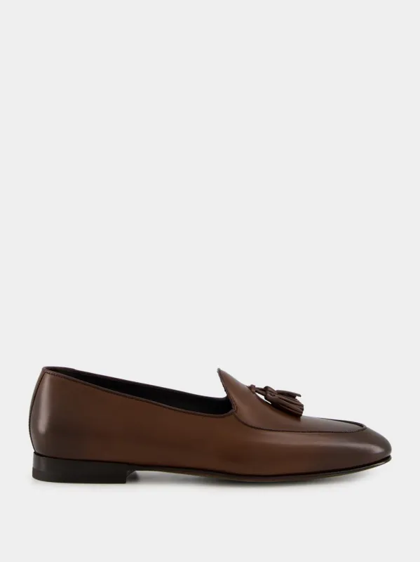 Brown Lennox Calf Leather Loafers sold by Fashion Clinic
