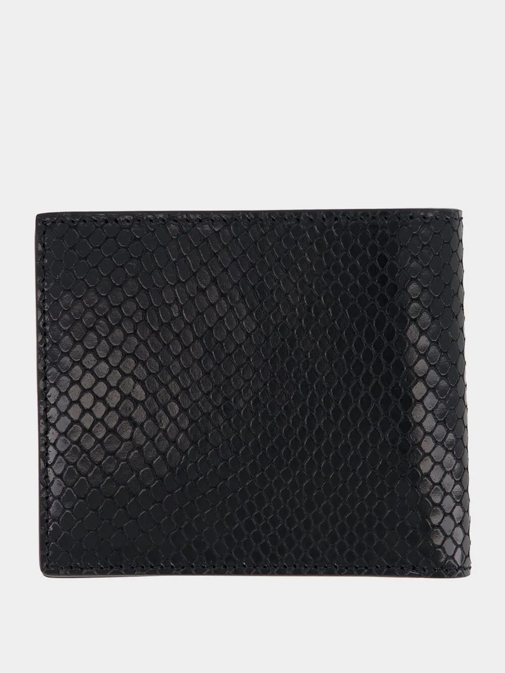 Black Bifold Wallet in Printed Python Leather sold by Fashion Clinic product image thumbnail 2