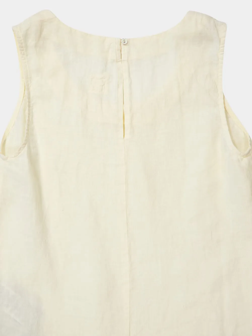 Ecru Sleeveless Linen Top sold by Fashion Clinic product image thumbnail 4
