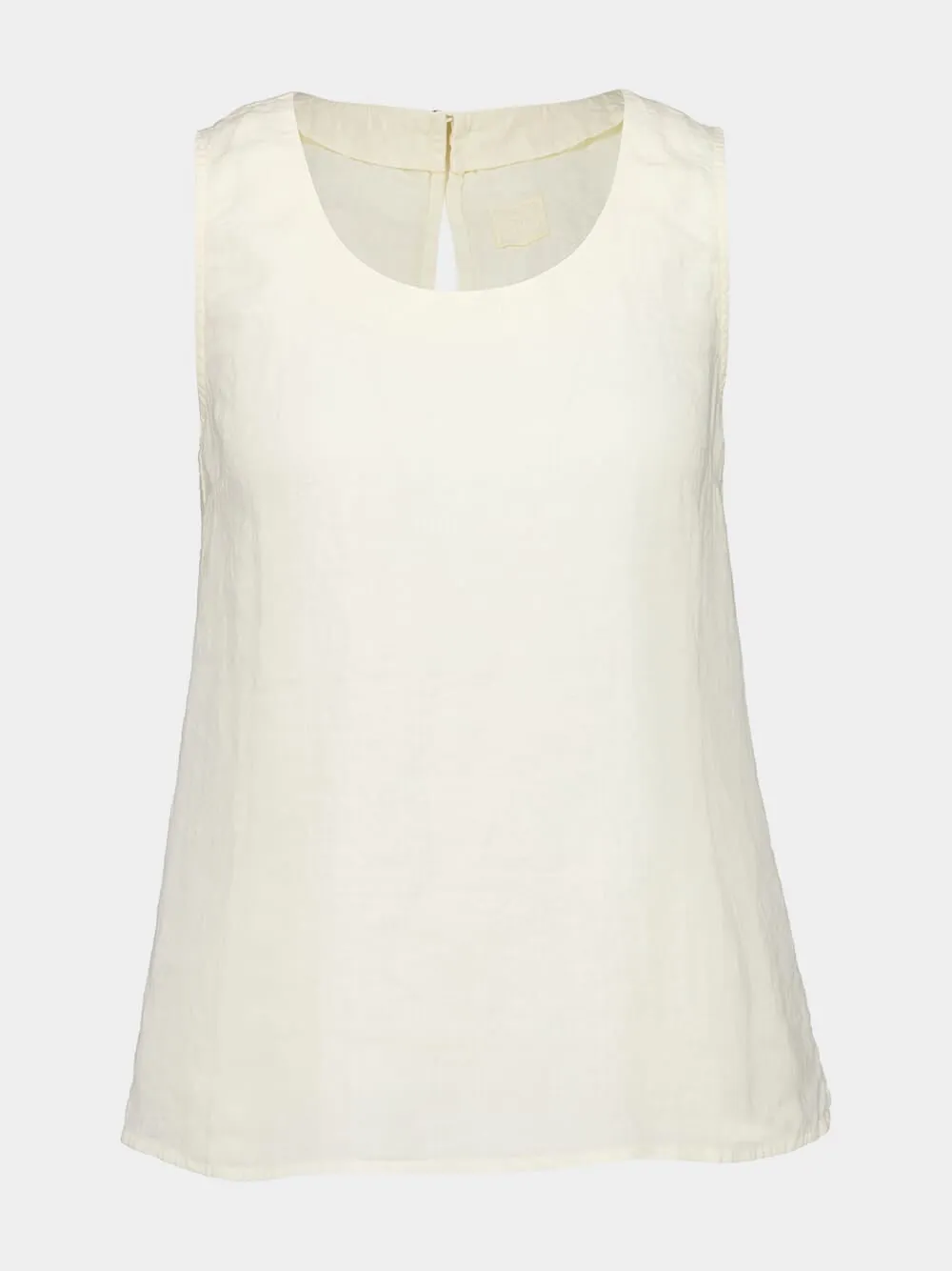 Ecru Sleeveless Linen Top sold by Fashion Clinic